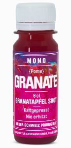 Granate – Granatapfel-Shot aus reinem Granatapfelsaft. Produziert in der Schweiz, 60ml.